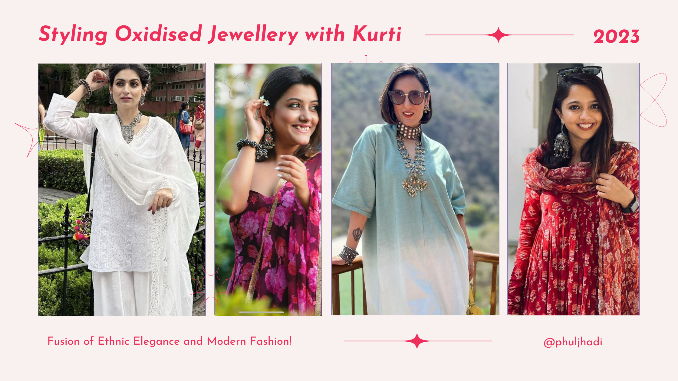 Styling Oxidized Jewellery with Kurtis Phuljhadi