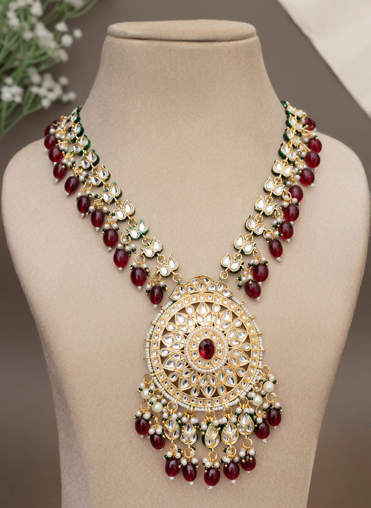 Jiana Long Necklace set with Maangtikka