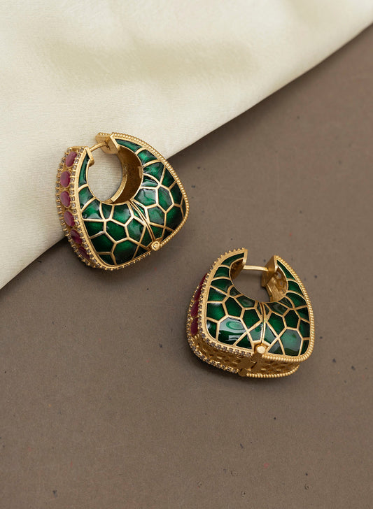 Kala meenakari stone hoop