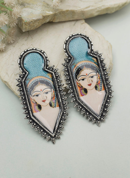 Gitali oxidised print earring