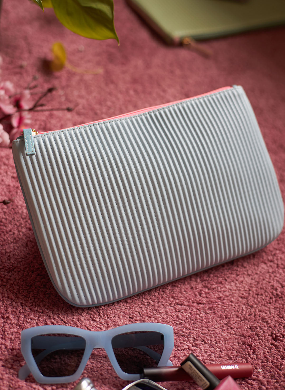 Jade light blue clutch