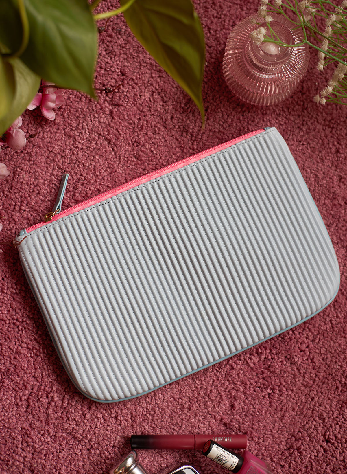 Jade light blue clutch