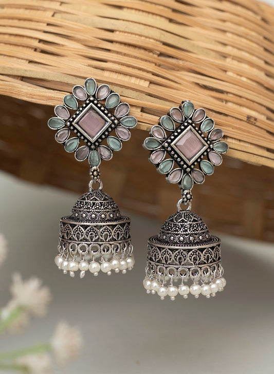Laya German silver jhumka