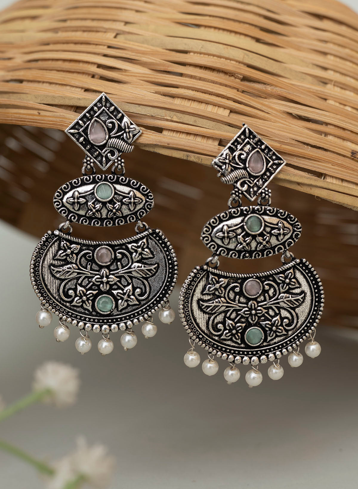 Chandrea oxidised earrings