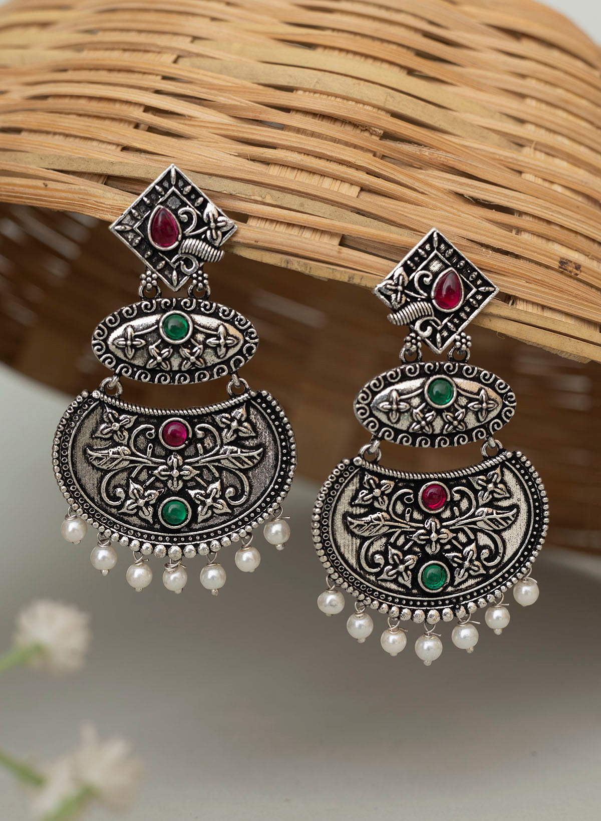 Chandrea oxidised earrings