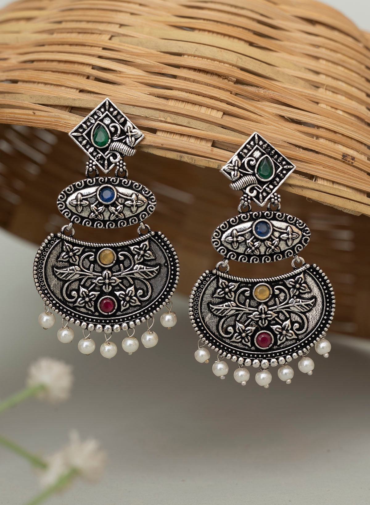 Chandrea oxidised earrings