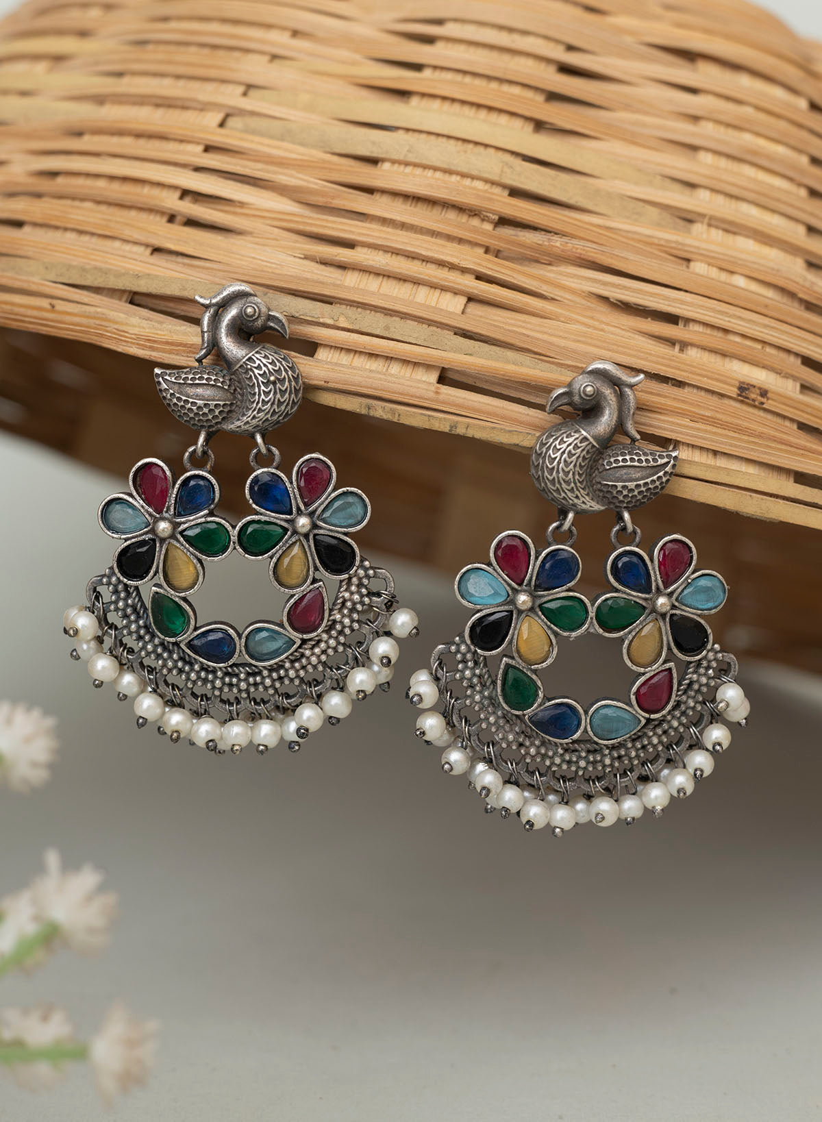Hanima peacock earrings