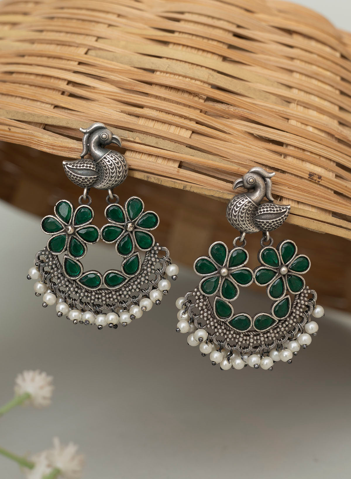 Hanima peacock earrings