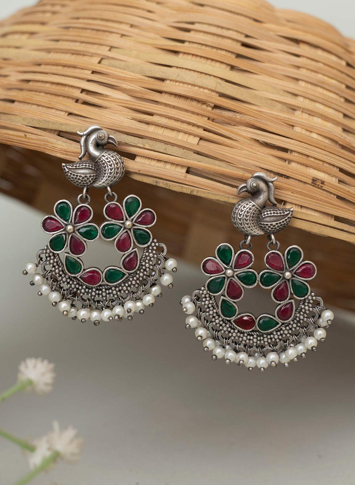 Hanima peacock earrings