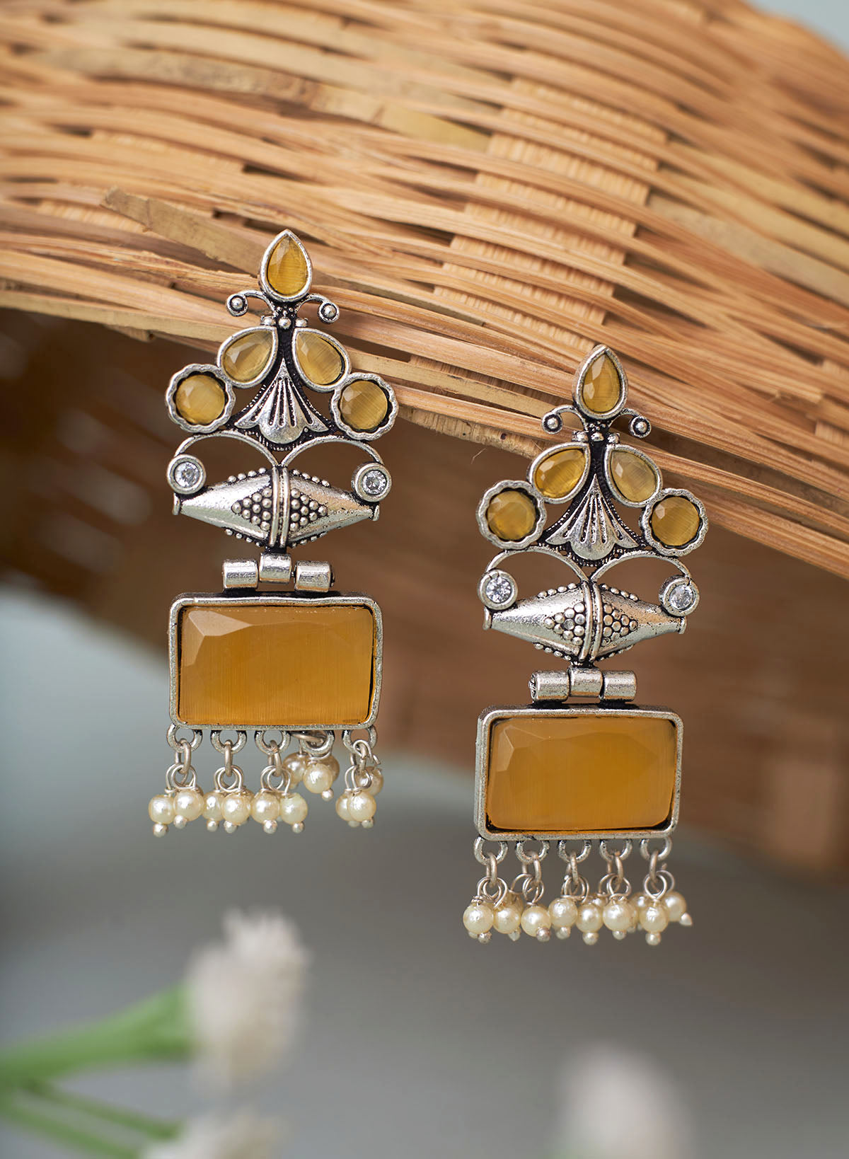 Skye German silver earring