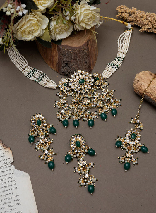 Joshika Kundan Necklace set with Maangtikka