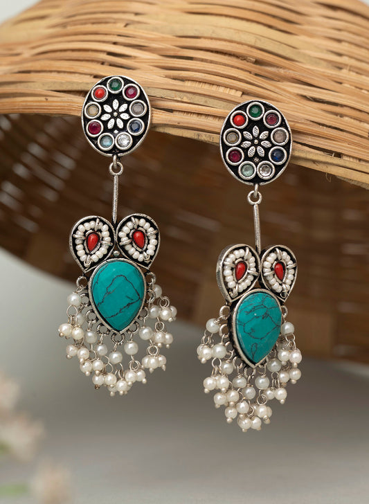 Madhavilatha German silver earring