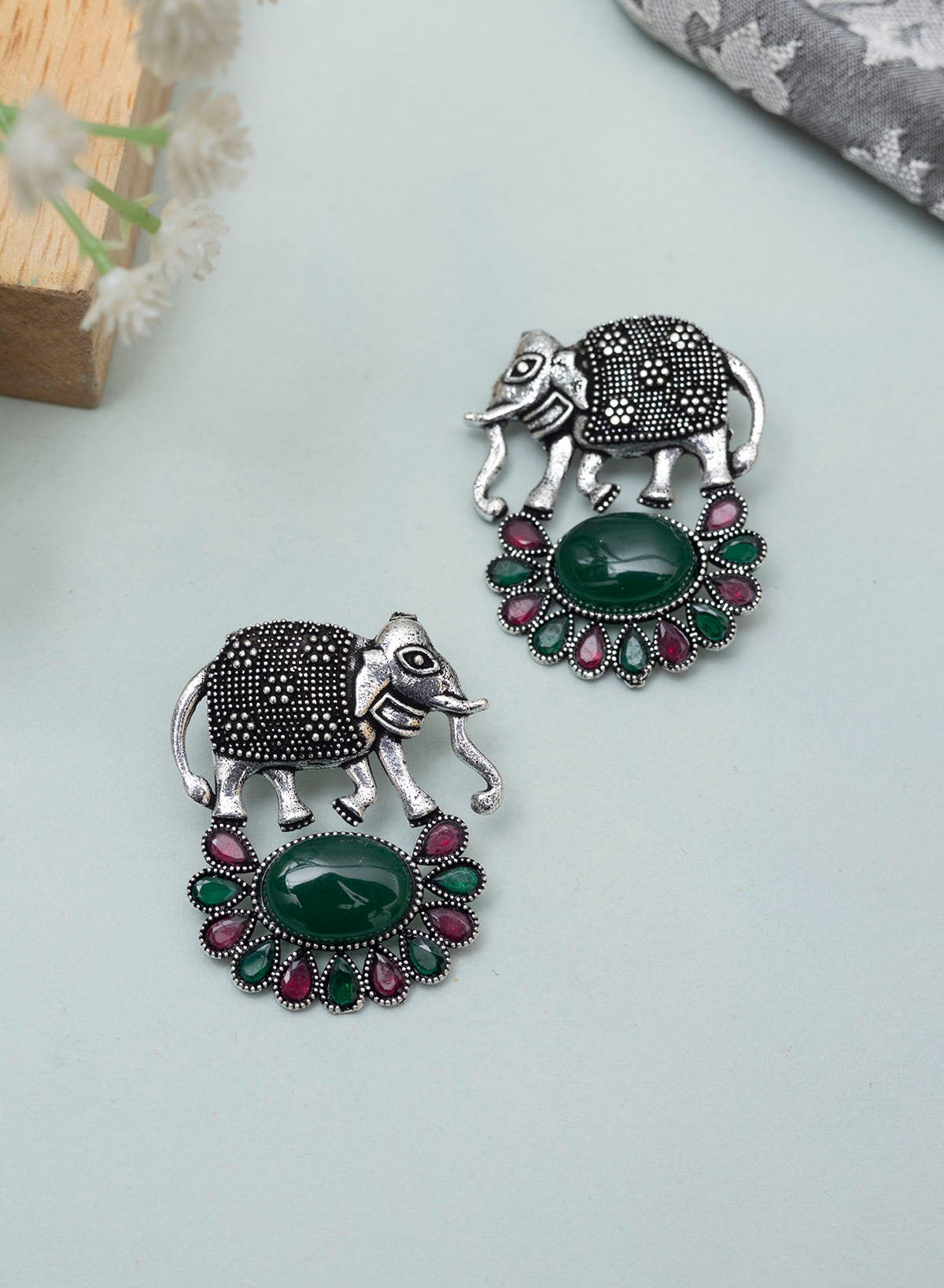 Elephant Stone Stud Earring