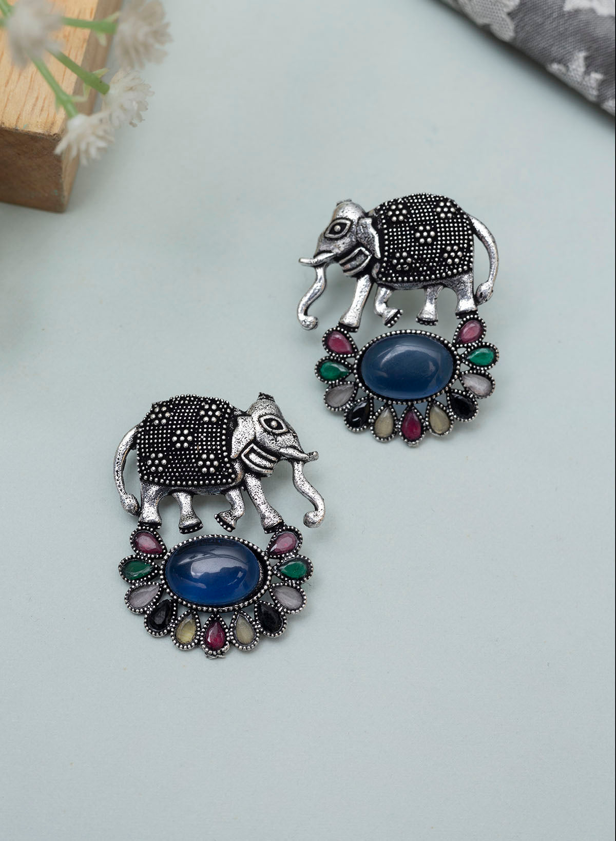 Elephant Stone Stud Earring