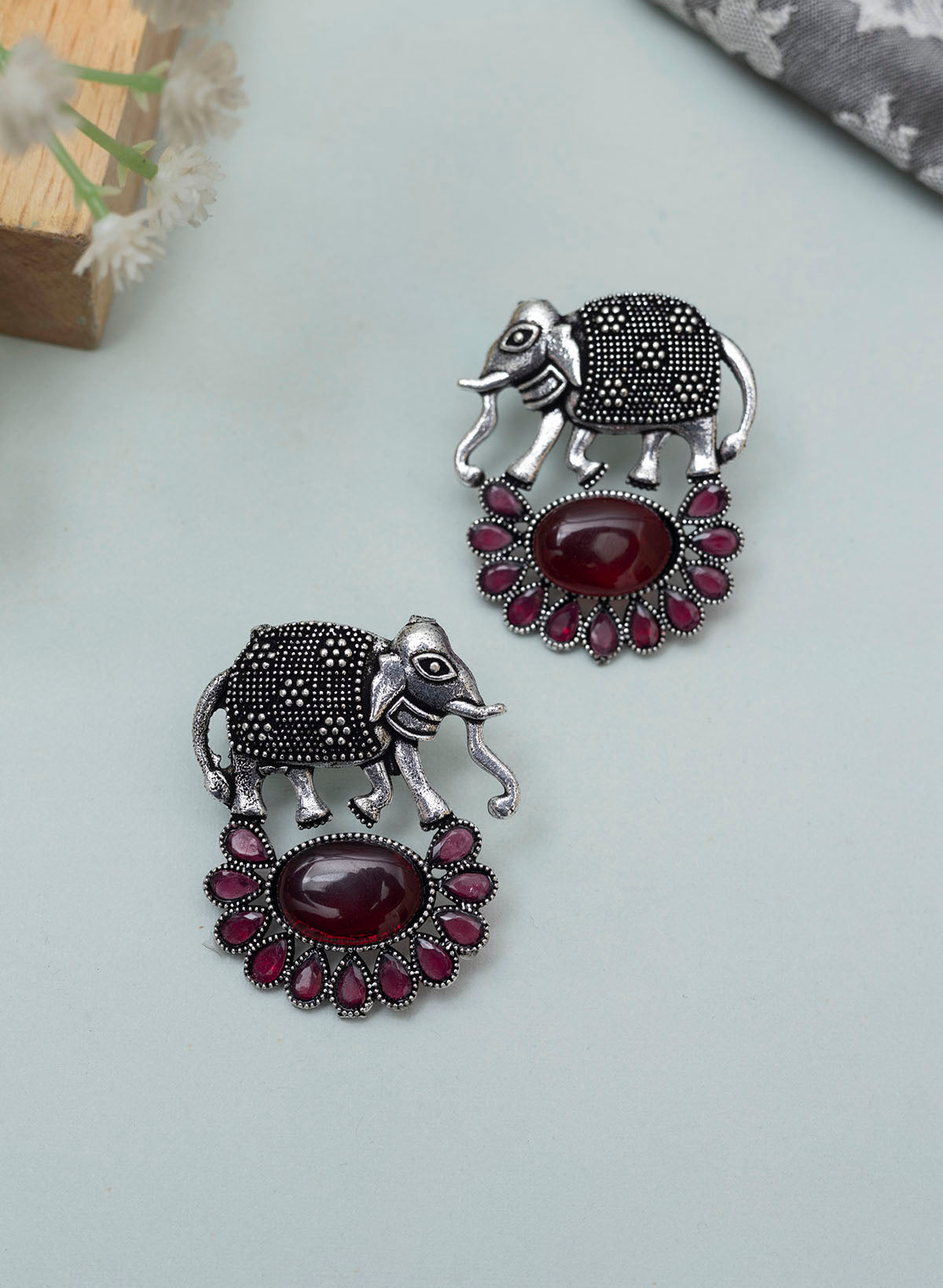 Elephant Stone Stud Earring