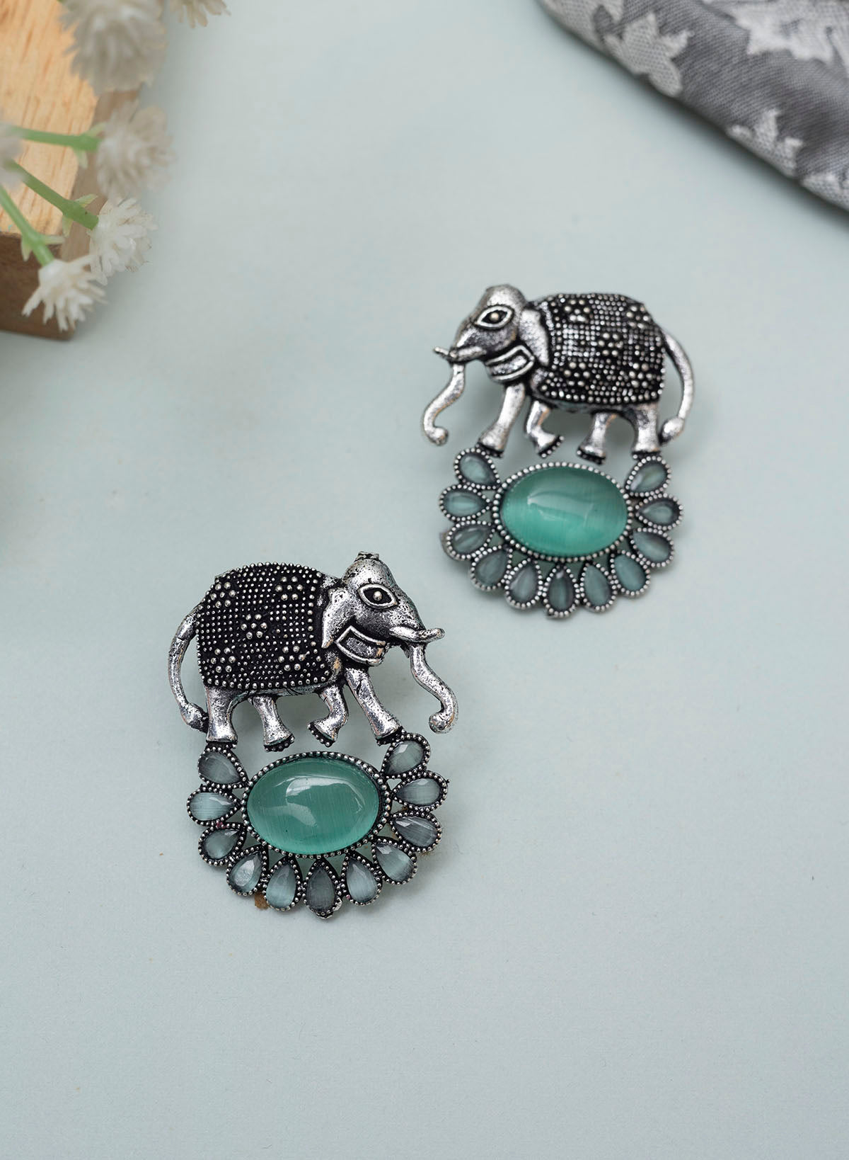 Elephant Stone Stud Earring