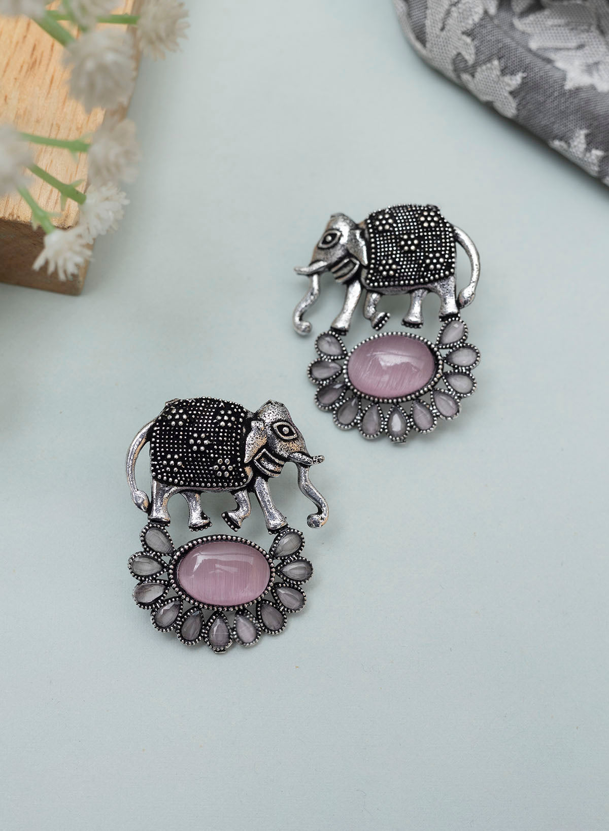 Elephant Stone Stud Earring