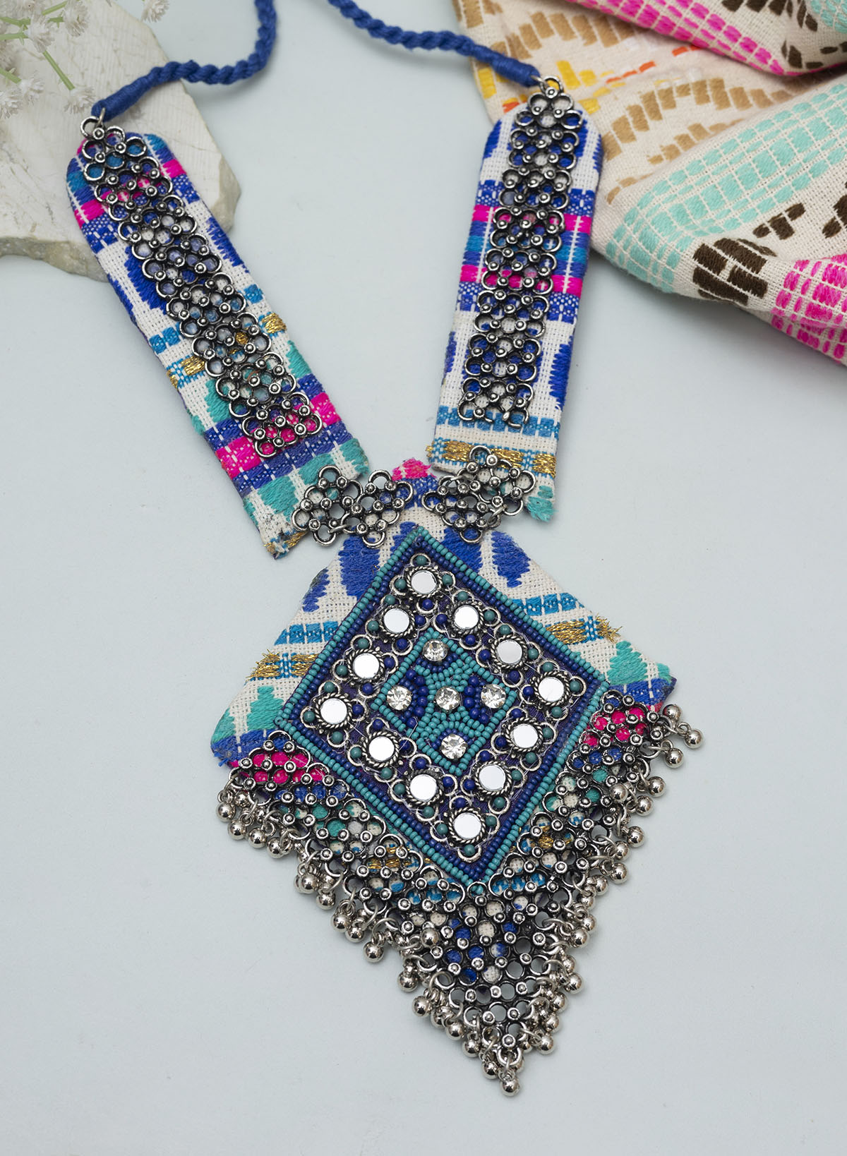 Saanj Handwoven Oxidised Necklace