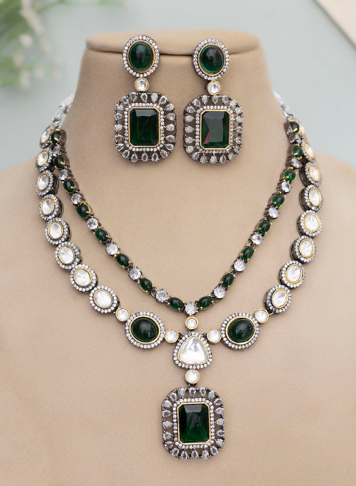 Polki Sheeshphool Jewellery Online Vatira Polki Necklace Set