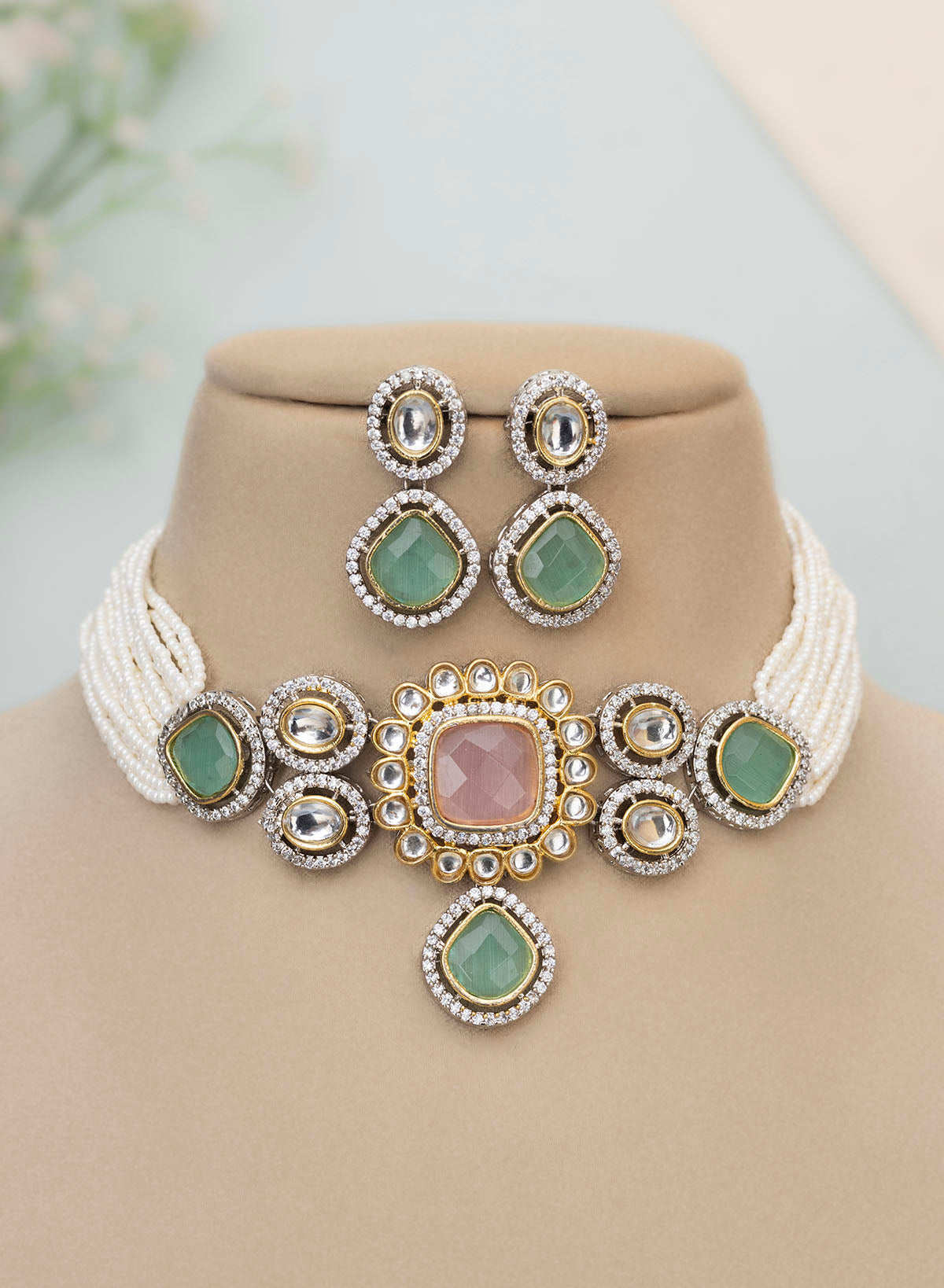 Bhavitha Polki Choker set