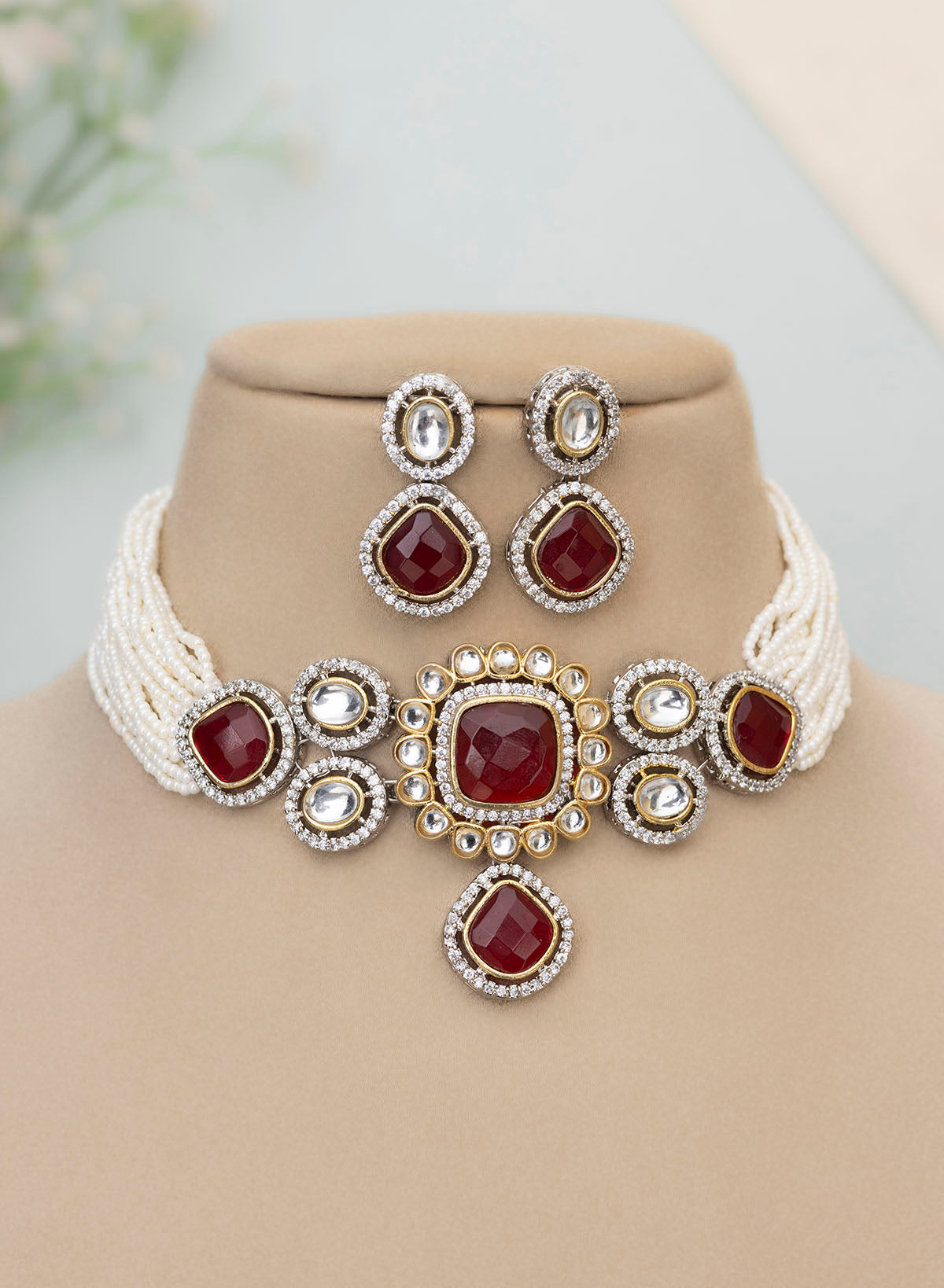 Bhavitha Polki Choker set