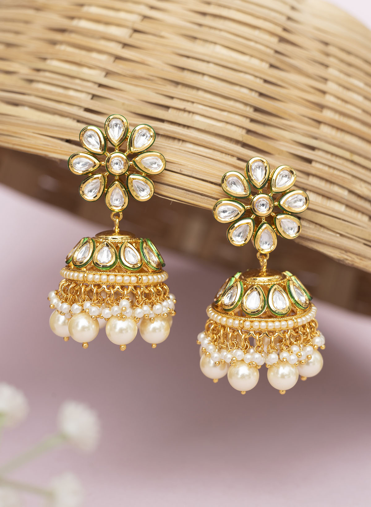 Rinaika Kundan Earrings – Phuljhadi