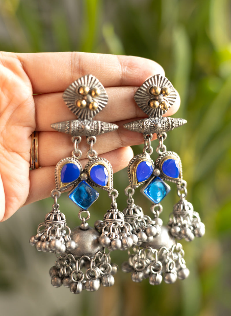 Banno oxidised jhumka
