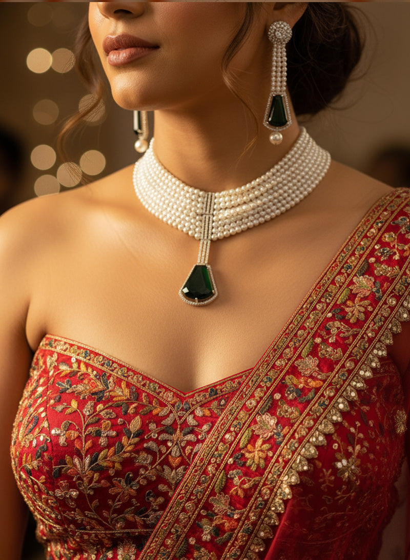 Rachel green pearl Choker Set