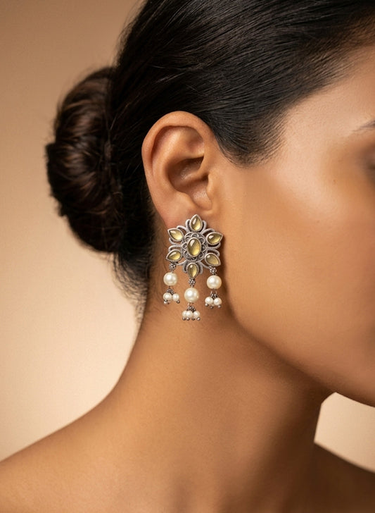 lotus stud earring