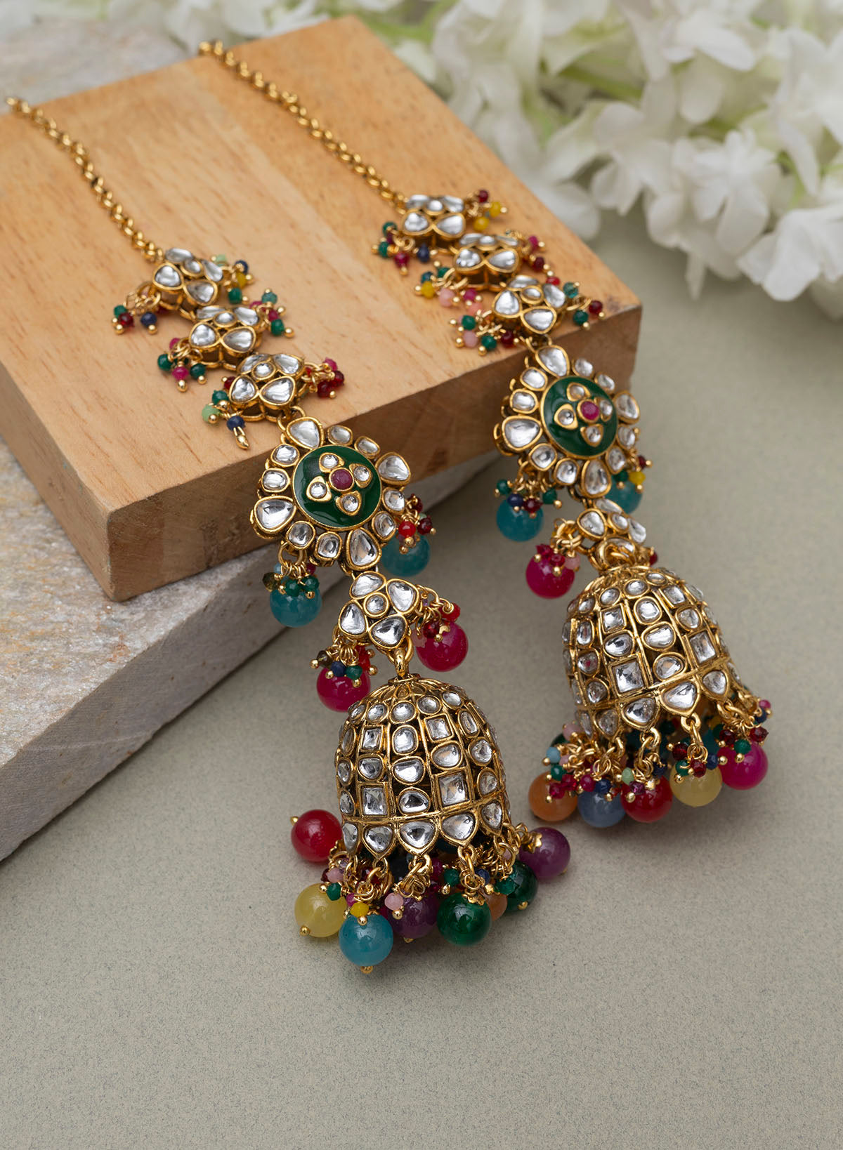 Kratgya Kundan Jhumka Earring – Phuljhadi