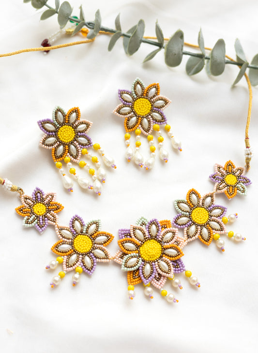 gautami  MULTICOLOR HANDMADE NECKLACE WITH EARRING