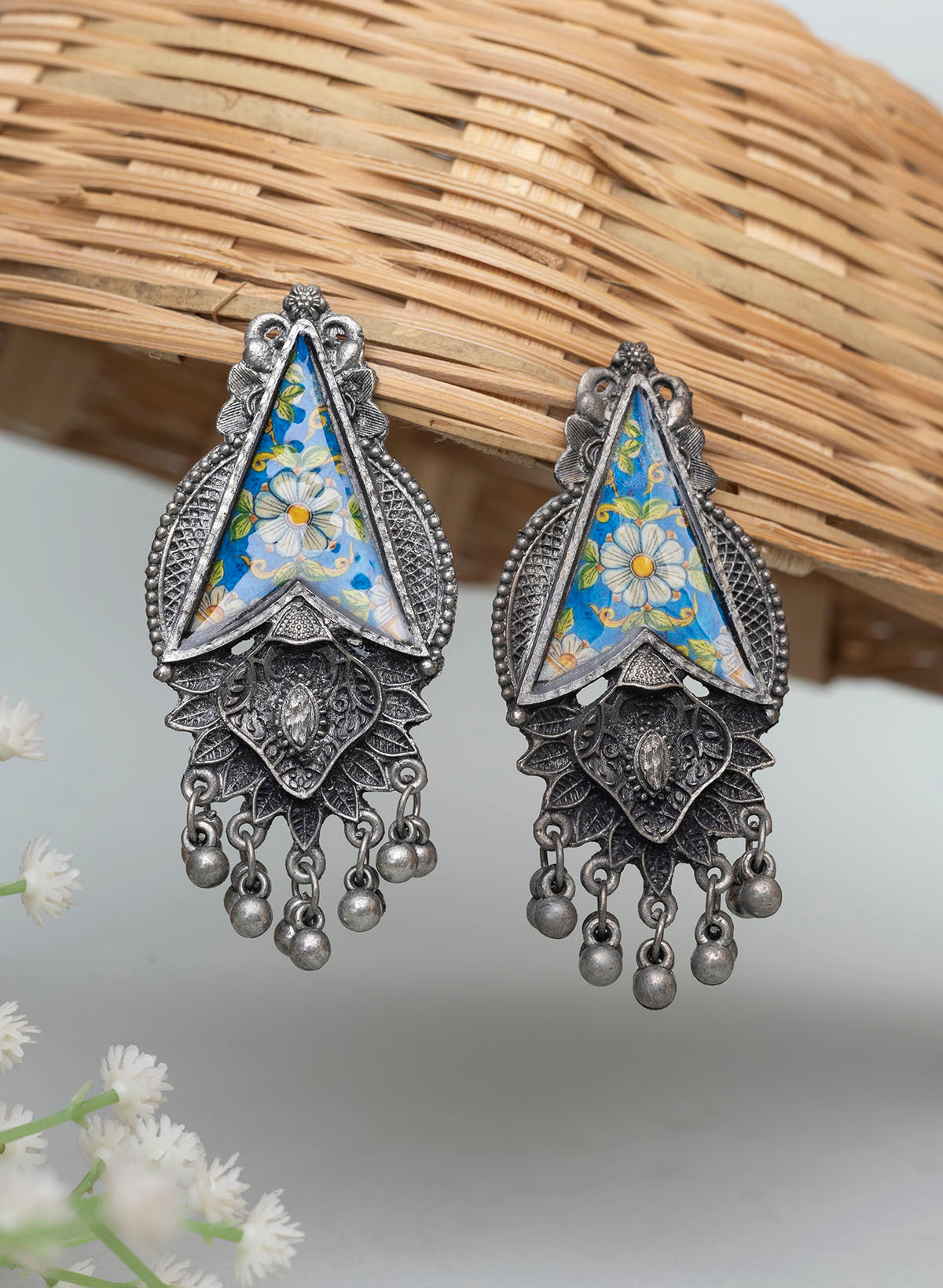 Sarang Oxidised Stud Earring