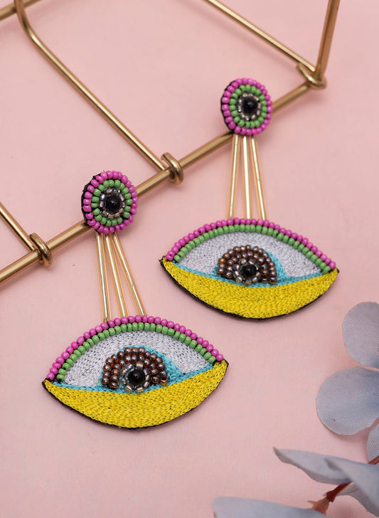 Evil eye Hanging Hand made earring
