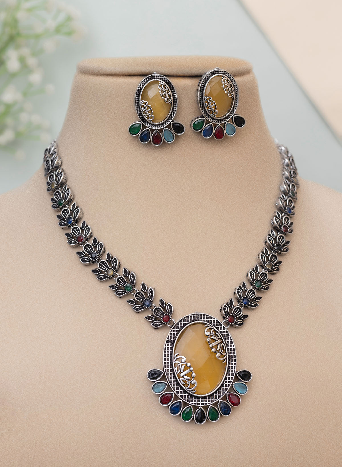 Anuradha Oxidised Necklace