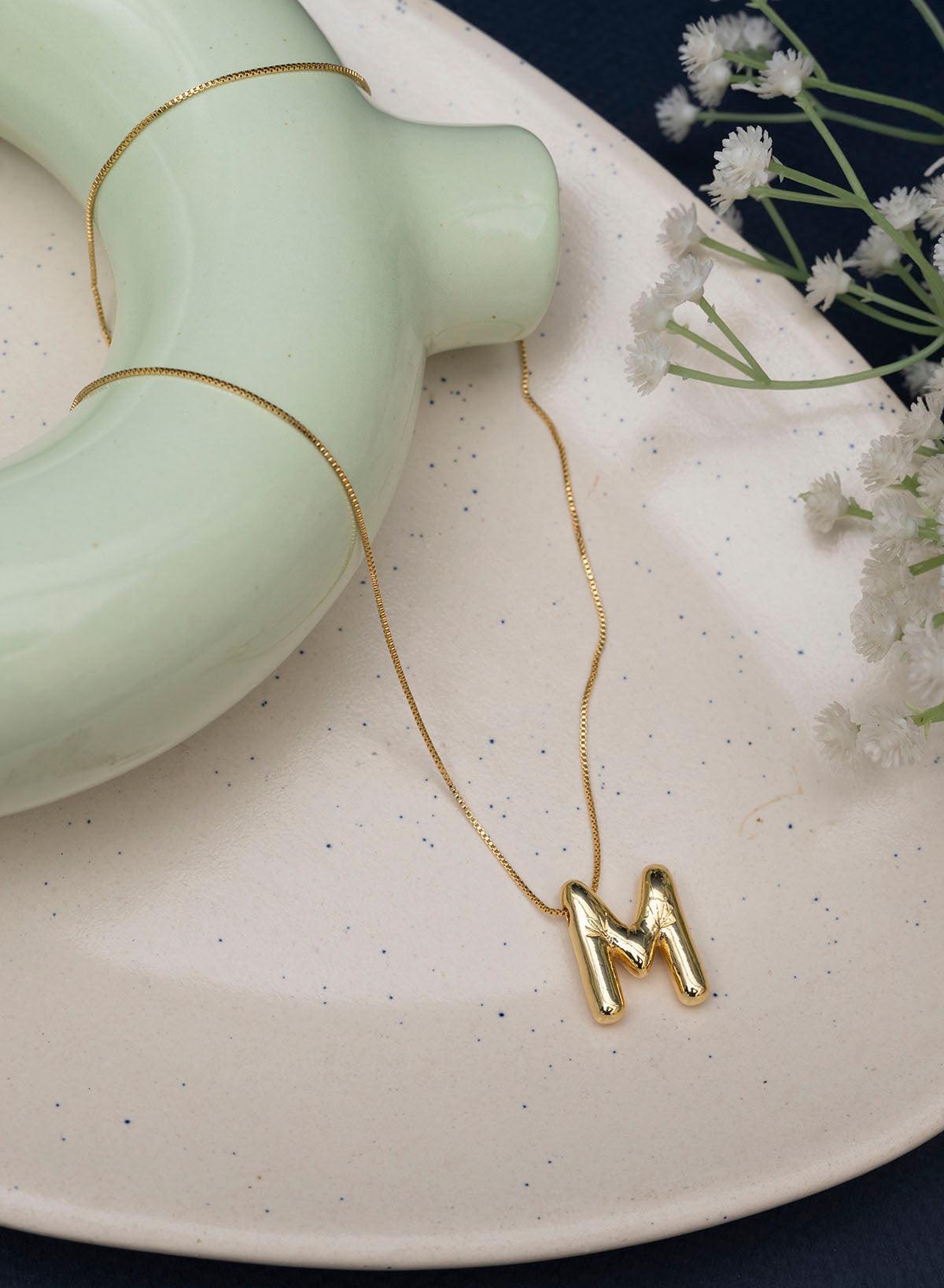“M” Pendant Chain Necklace