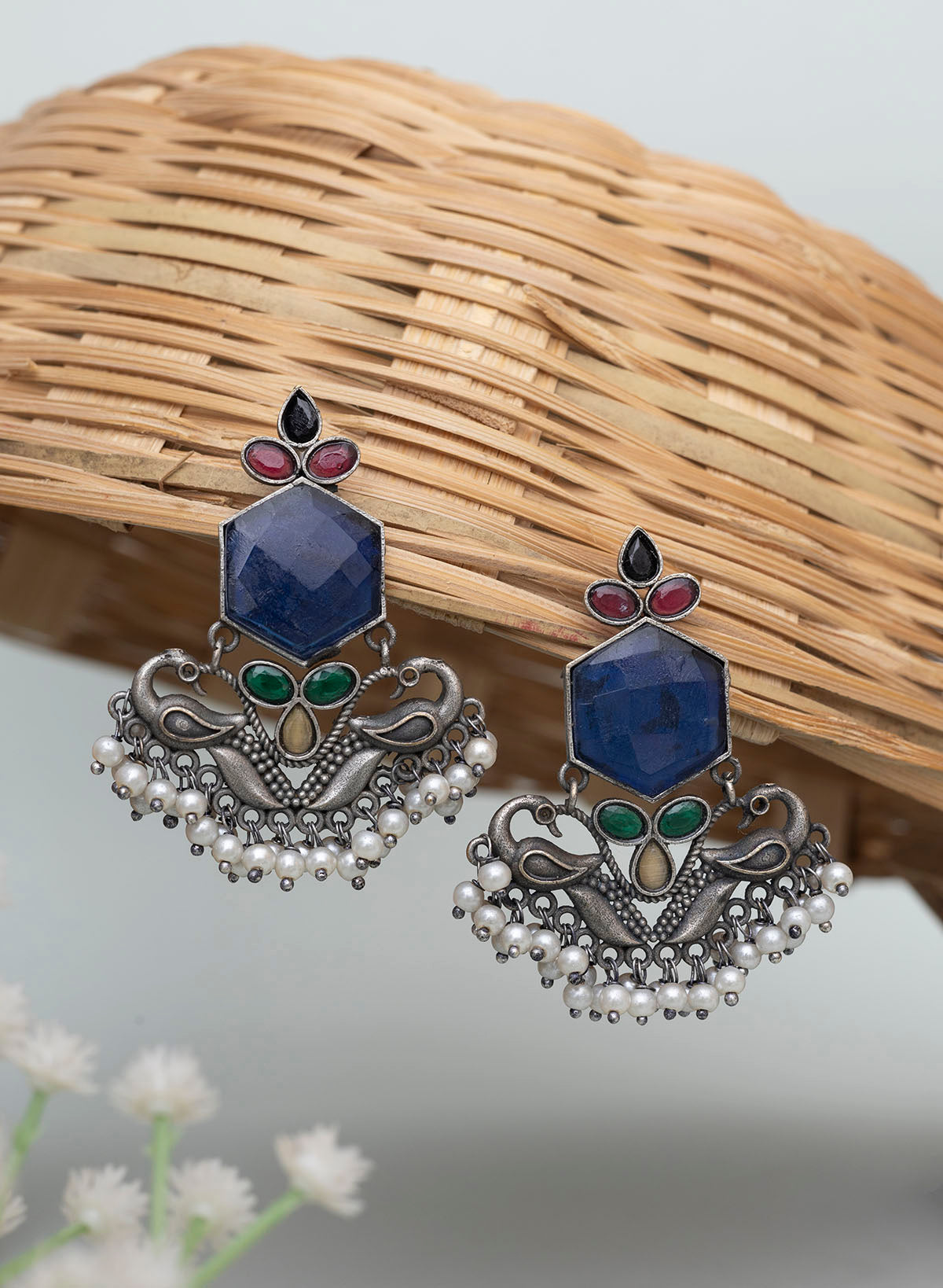 Shyama Oxidised Stud Earring