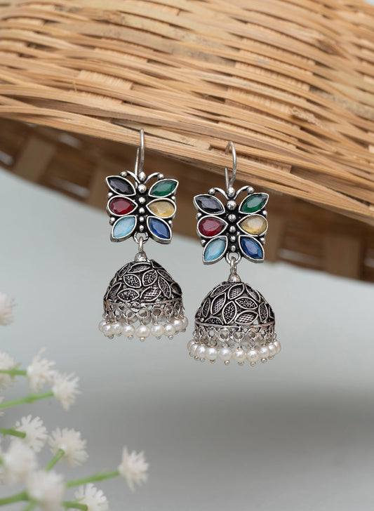 Titli Oxidised Jhumka Earring