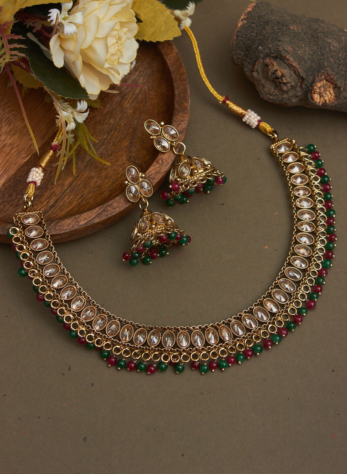 Bhavina stone necklace set