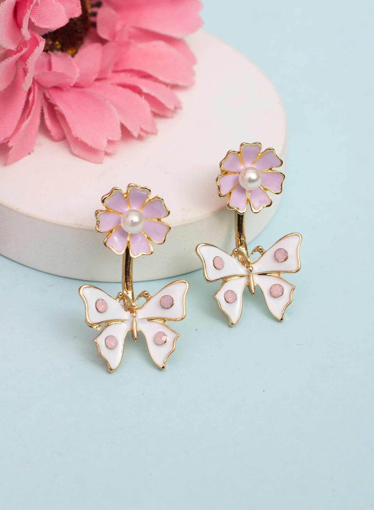 Lilac Butterfly Earring
