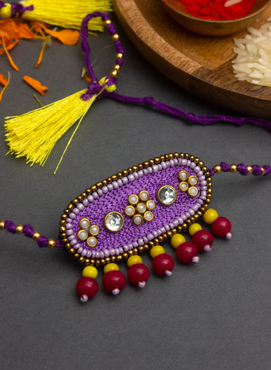 Kundan bead rakhi