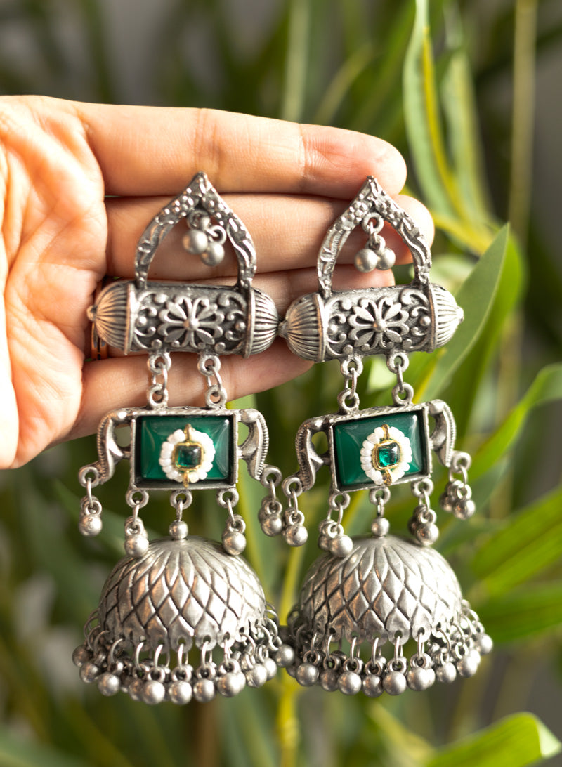 Nimi oxidised jhumka