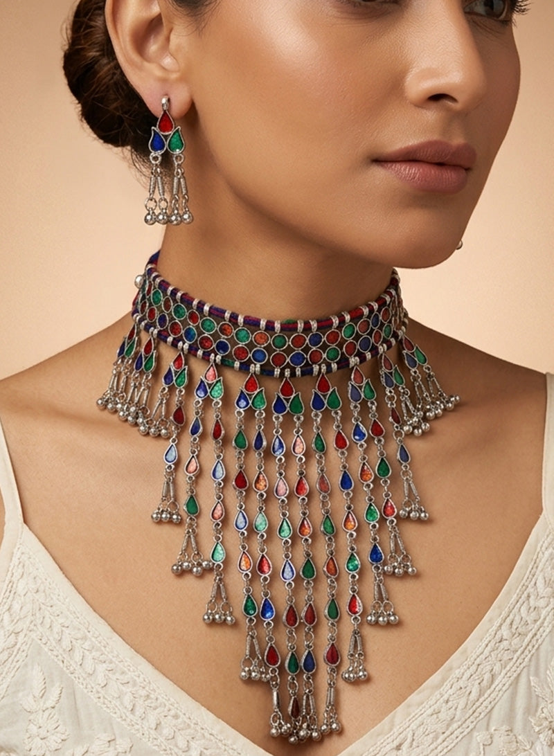 Meenakari Choker Set