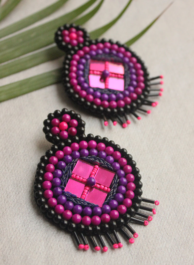Four way Mirror Beaded Earring
