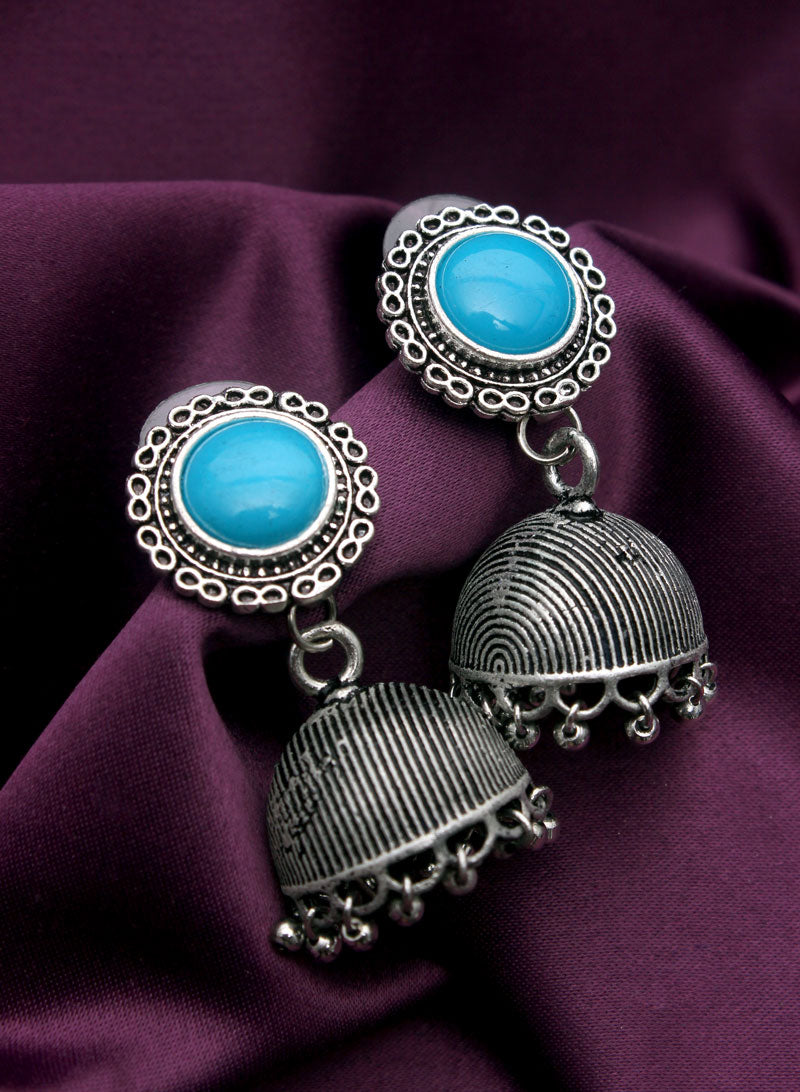 Dome Oxidised Jhumka
