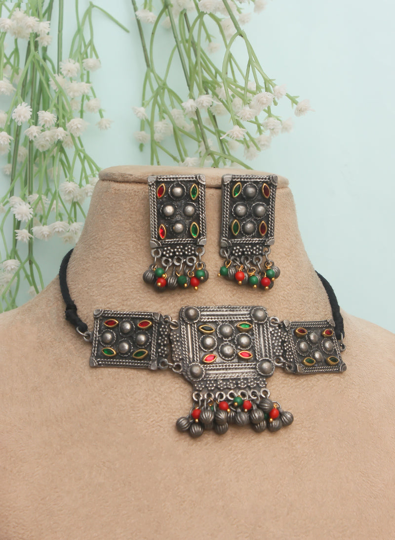 Lakshi Oxidised Choker