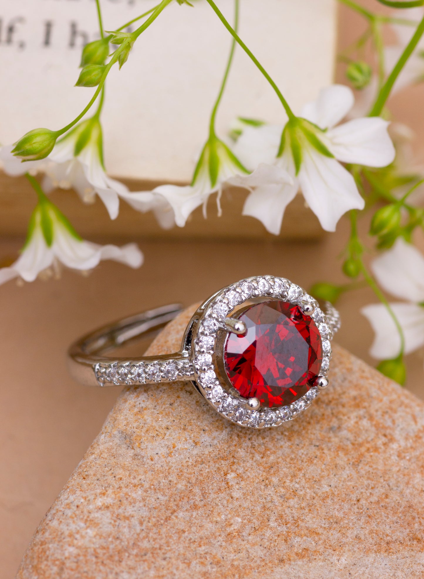 betsy round stone ring