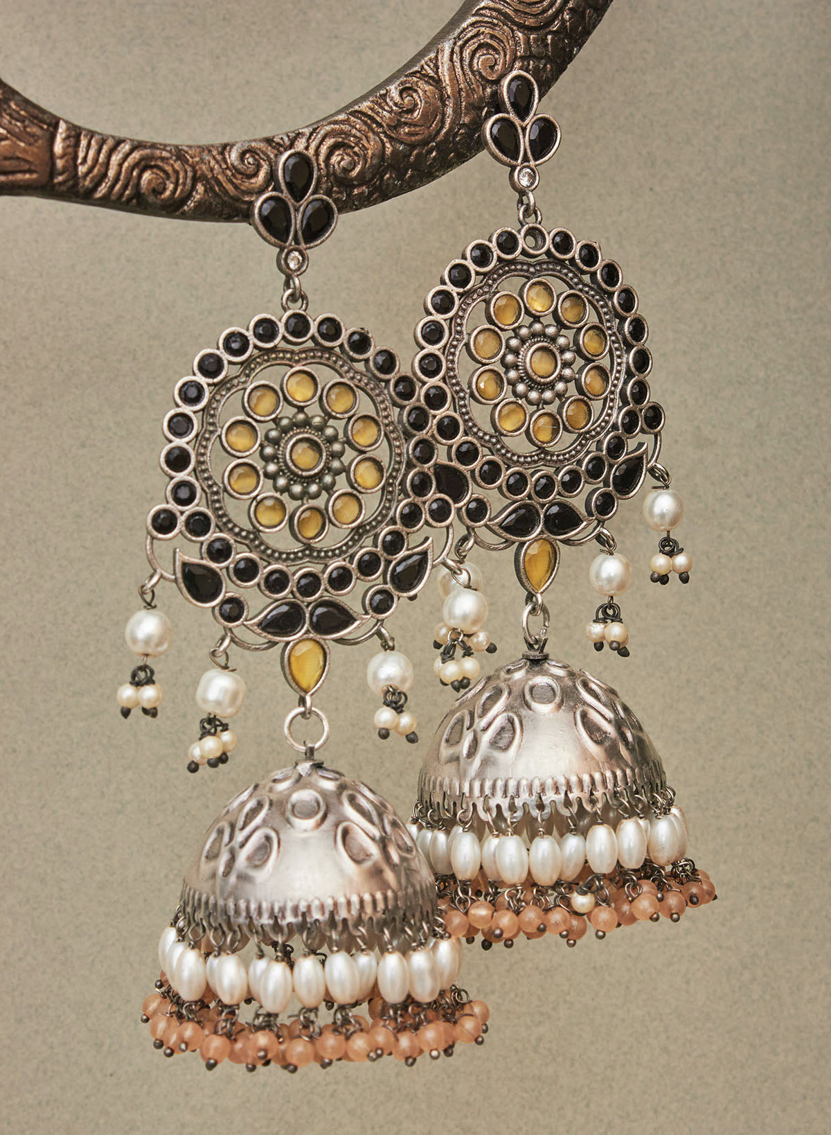 Pranali stone jhumka