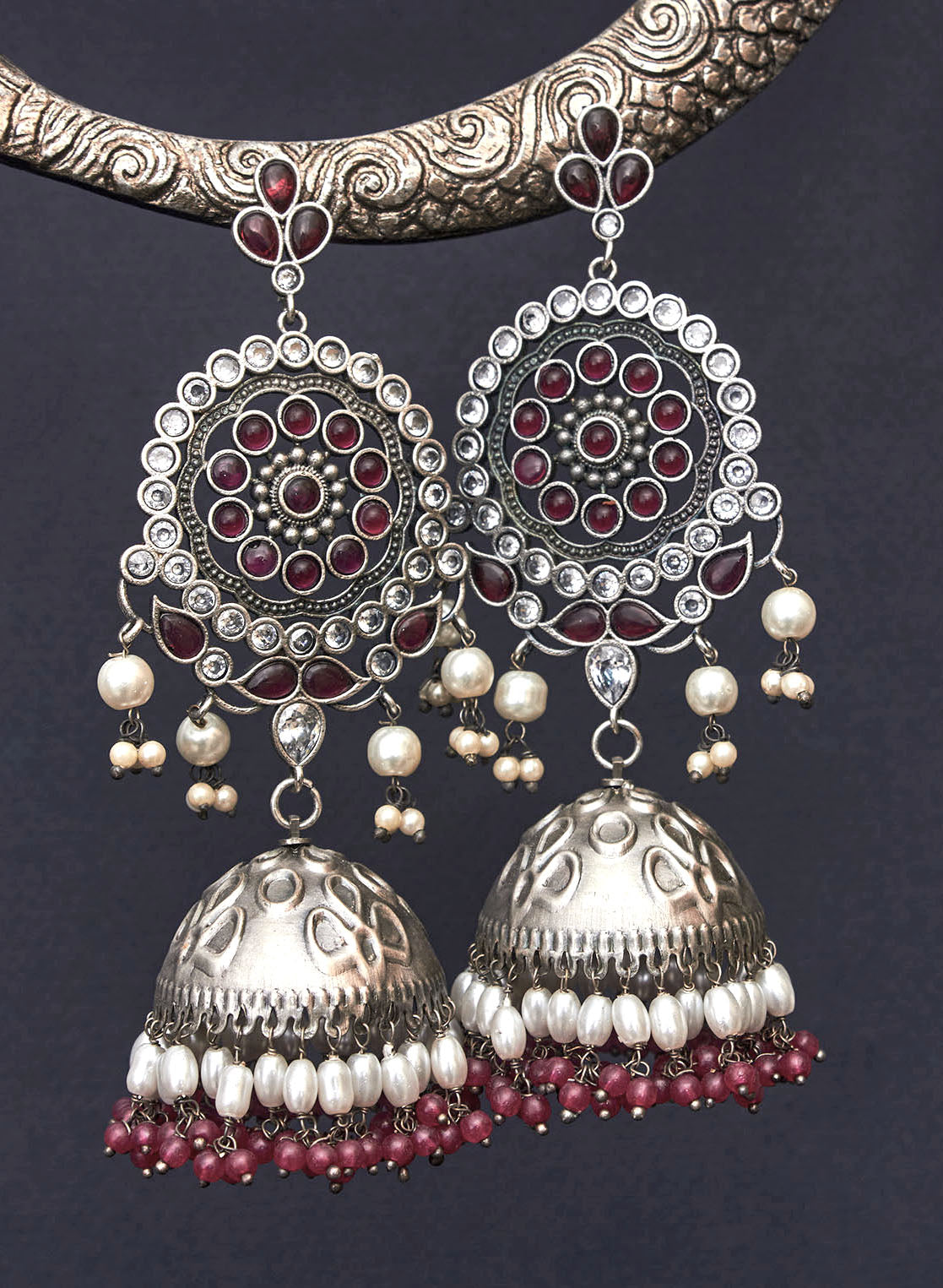 Pranali stone jhumka