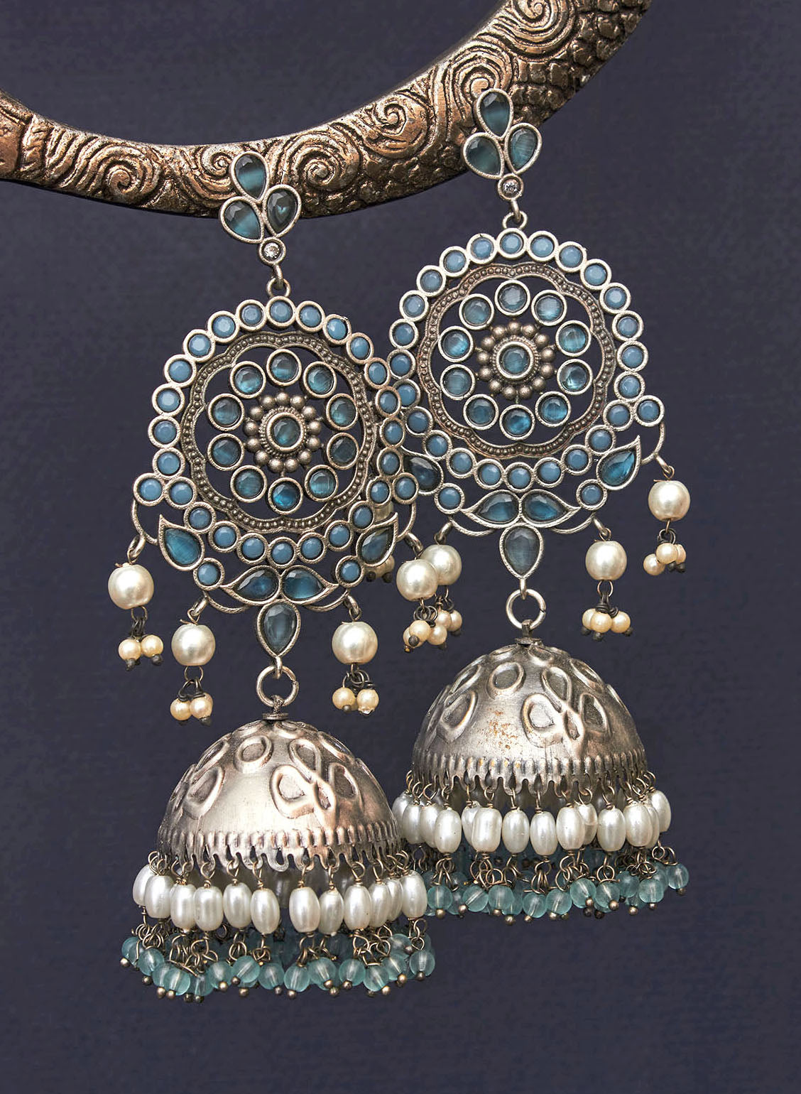 Pranali stone jhumka