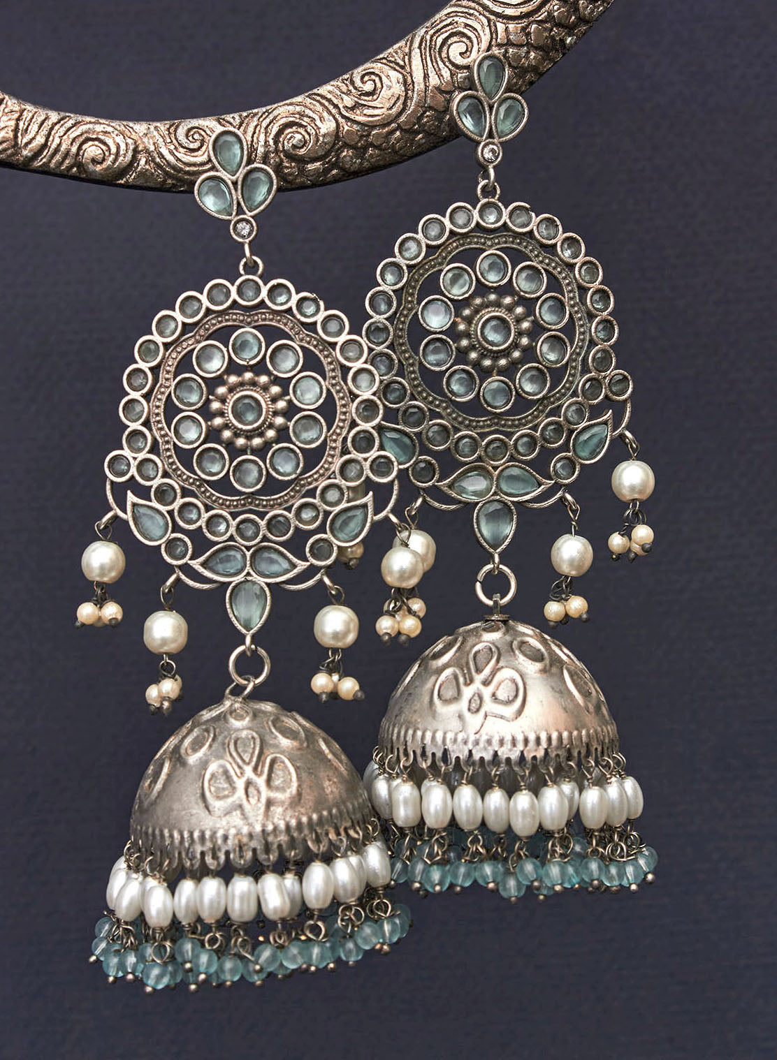 Pranali stone jhumka